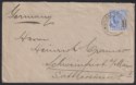 Click for more photos and details Gibraltar 1907 KEVII 2½d Ultramarine Used on Cover to Schweinfurt Germany SG69