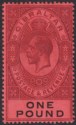 Click for more photos and details Gibraltar 1912 KGV £1 Dull Purple and Black on Red Mint SG85 cat £150