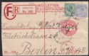 Click for more photos and details Gibraltar 1922 KGV 2½d Bright Blue + ½d Uprating 2d Reg PS Cover SG94 cat £60