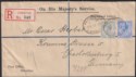 Click for more photos and details Gibraltar 1912 KGV 2d + 2½d Used on Registered OHMS Cover to Germany SG78 SG79