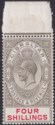 Click for more photos and details Gibraltar 1924 KGV 4sh Black and Carmine Mint SG100 cat £80