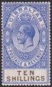 Click for more photos and details Gibraltar 1925 KGV 10sh Deep Ultramarine and Black Mint SG106 cat £32