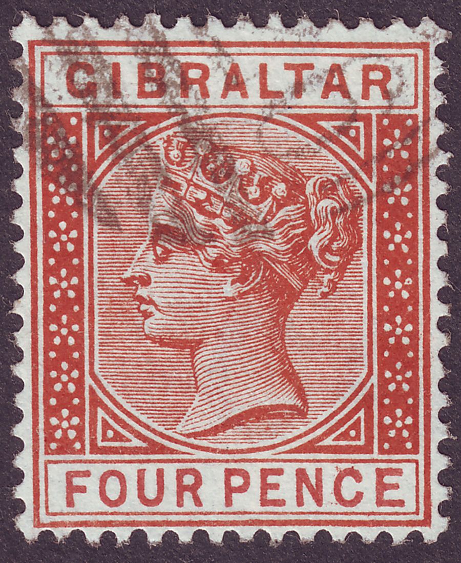 Gibraltar 1887 QV 4d Orange-Brown Used SG12