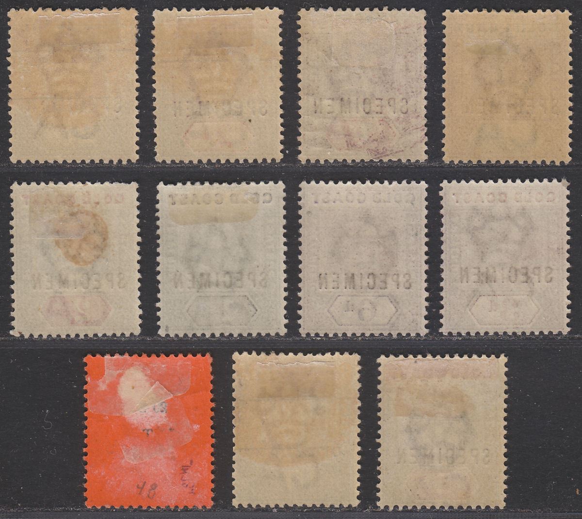 Gold Coast 1902 King Edward VII SPECIMEN Overprint Set Mint SG38s-48s cat £350