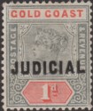 Gold Coast 1899 QV Revenue Judicial Overprint 1d Grey and Red Mint BF1