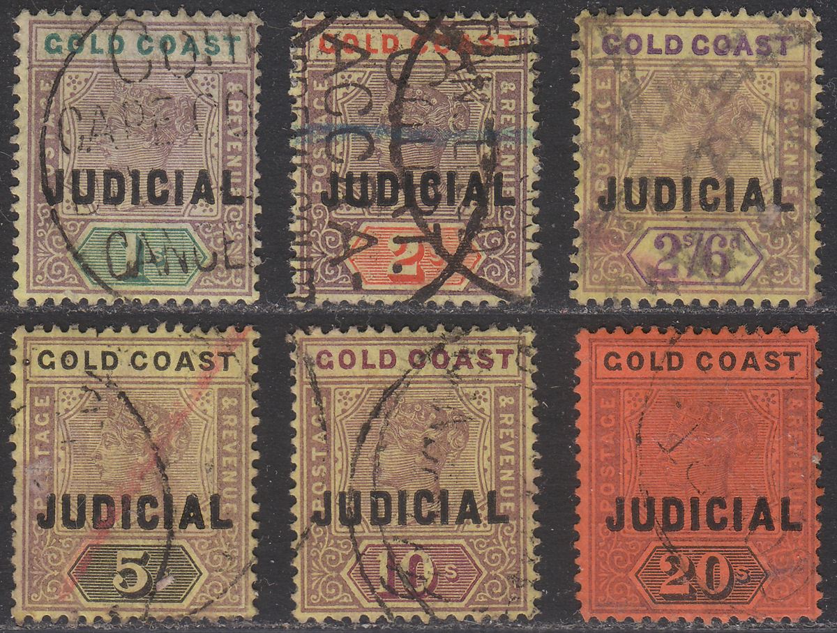 Gold Coast 1899 QV Judicial Overprint Revenue Selection to 20sh Used