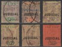 Gold Coast 1899 QV Judicial Overprint Revenue Selection to 20sh Used