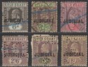 Gold Coast 1903 KEVII Revenue Judicial Overprint Selection to 10sh Used