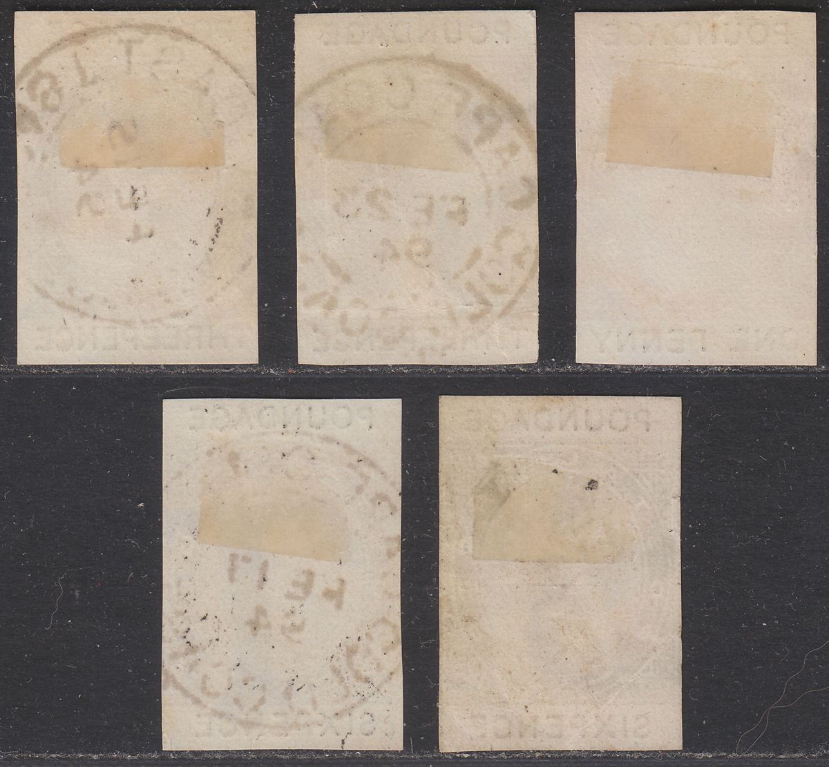 Gold Coast 1894 QV Revenue Postal Order Poundage Imperf Cutouts to 6d Used