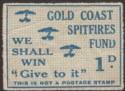 Gold Coast 1941 Gold Coast Spitfires Fund 1d Blue Label Unused - heavy creasing