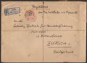 Gold Coast 1931 KGV 1sh Used on Registered Cover Accra to Zurich, Switzerland