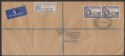 Gold Coast 1948 KGVI Christiansborg 10sh Pair Used Registered Cover Accra to UK