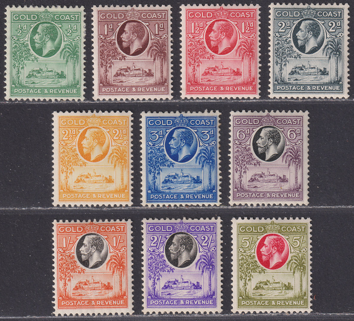 Gold Coast 1928 King George V Christiansborg Castle Set Mint SG103-112 cat £120
