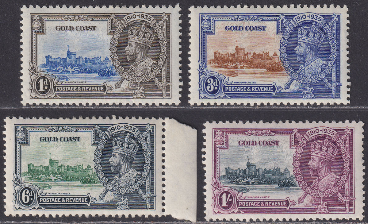 Gold Coast 1935 KGV Silver Jubilee Set Mint SG113-116 cat £30 tear on 6d