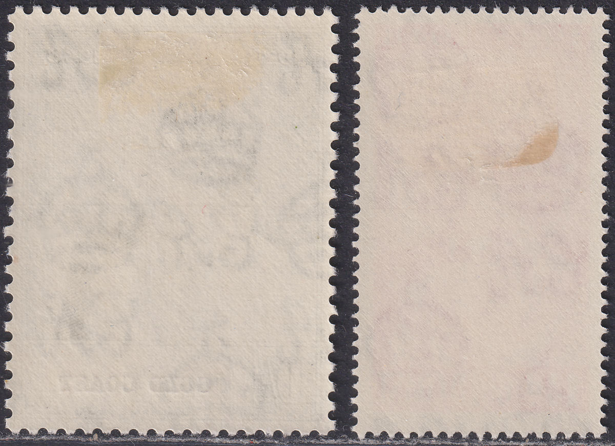 Gold Coast 1948 KGVI Royal Silver Wedding 1½d, 10sh Mint SG147-148 cat £38