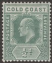 Gold Coast 1907 KEVII ½d Dull Green Mint SG59