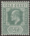 Click for more photos and details Gold Coast 1907 KEVII ½d Dull Green Mint SG59