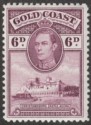 Click for more photos and details Gold Coast 1938 KGVI Christiansborg 6d perf 12 Mint SG126