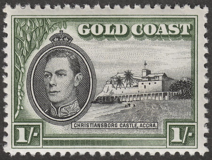 Gold Coast 1938 KGVI Christiansborg 1sh perf 12 Mint SG128