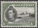 Click for more photos and details Gold Coast 1938 KGVI Christiansborg 1sh perf 12 Mint SG128