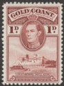 Click for more photos and details Gold Coast 1938 KGVI Christiansborg 1d perf 12 Mint SG121
