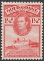 Click for more photos and details Gold Coast 1938 KGVI Christiansborg 1½d perf 12 Mint SG122
