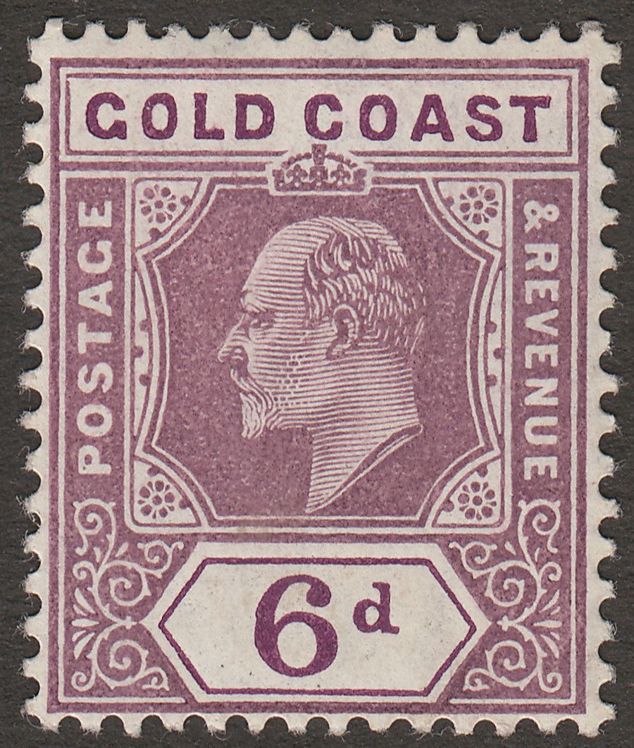 Gold Coast 1908 KEVII 6d Dull Purple and Deep Purple Mint SG64