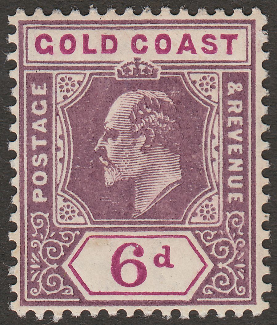 Gold Coast 1911 KEVII 6d Dull Purple and Bright Purple Mint SG64a