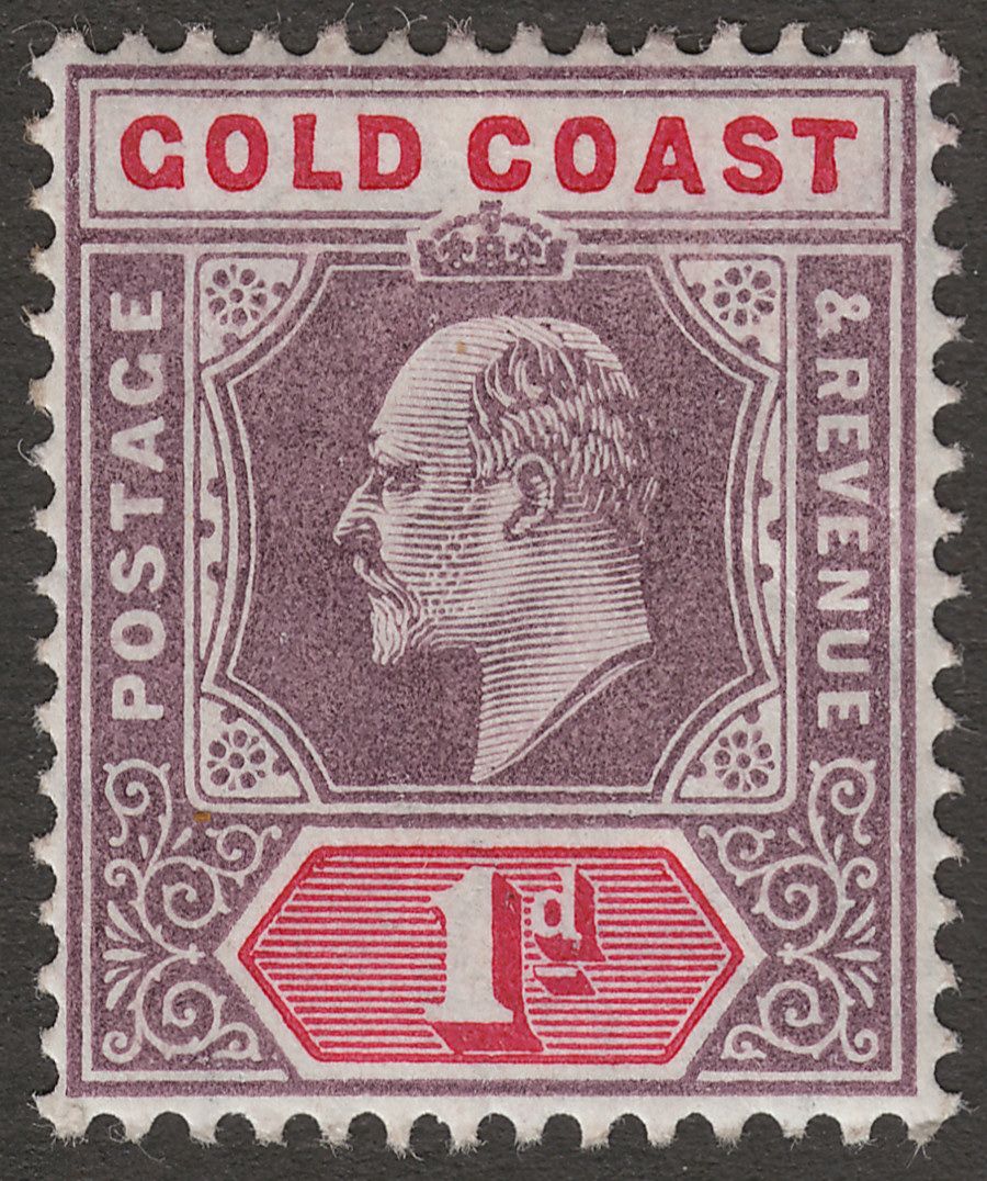Gold Coast 1904 KEVII 1d Dull Purple and Carmine Mint SG50