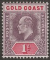 Click for more photos and details Gold Coast 1904 KEVII 1d Dull Purple and Carmine Mint SG50