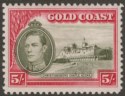 Click for more photos and details Gold Coast 1938 KGVI Christiansborg 5sh perf 12 Mint SG131