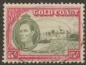 Click for more photos and details Gold Coast 1940 KGVI Christiansborg 5sh perf 11½ x 12 Used SG131a