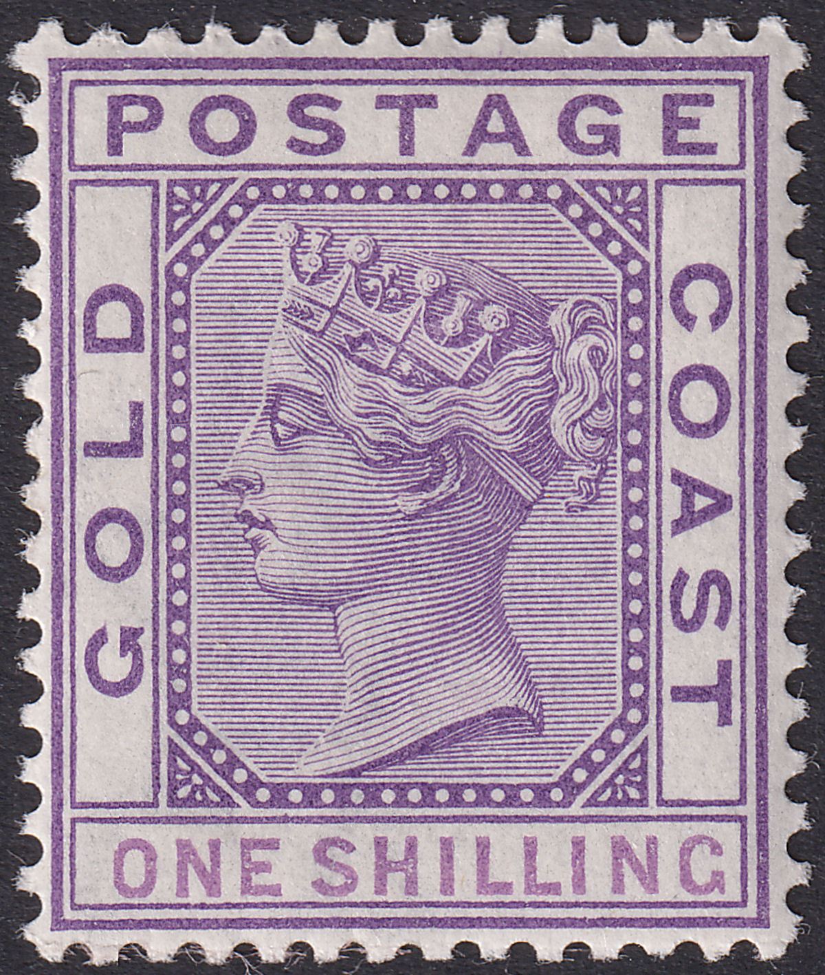 Gold Coast 1888 QV 1sh Violet Mint SG18 cat £50