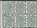 Click for more photos and details Gold Coast 1884 QV ½d Dull Green Marginal Block of 6 Mint SG11a cat £30