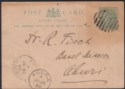Click for more photos and details Gold Coast 1893 QV ½d Green Postal Stationery Postcard Accra to Aburi