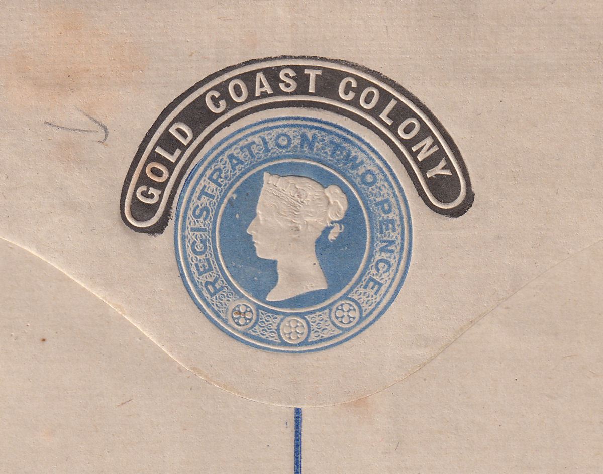 Gold Coast 1888 QV 2d Registered Postal Stat Cover Unused (Hooded Opt) Size J