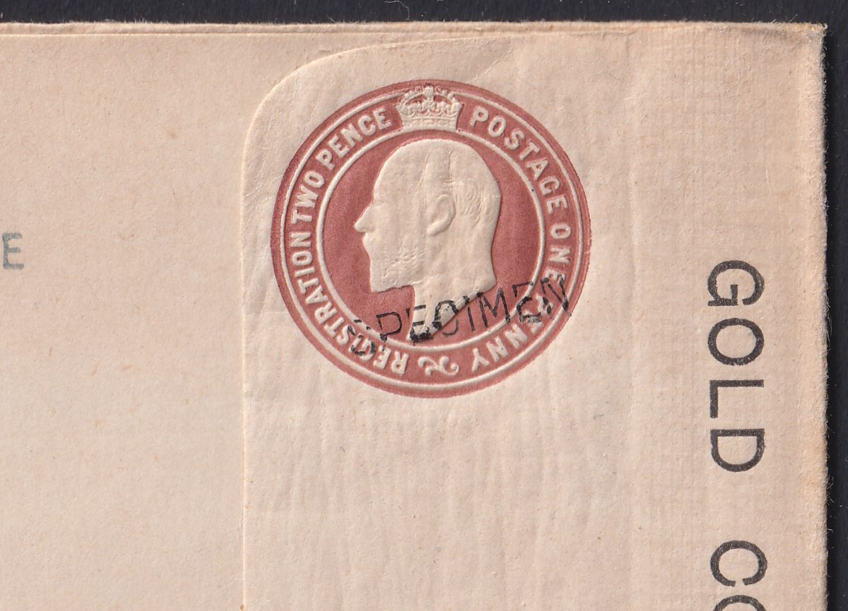 Gold Coast 1902 KEVII SPECIMEN Overprint 3d Postal Stationery Cover Size H2