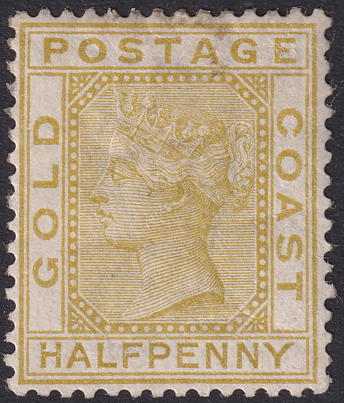 Gold Coast 1882 QV ½d Olive-Yellow wmk Crown CA Mint SG9 cat £300 ...