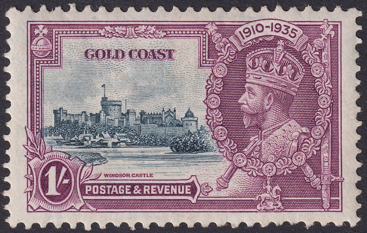 Gold Coast 1935 KGV Silver Jubilee 1sh Variety Extra Flagstaff Mint SG116a c£200