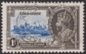 Gold Coast 1935 KGV Silver Jubilee 1d Variety Short Flagstaff Used SG113b c£275