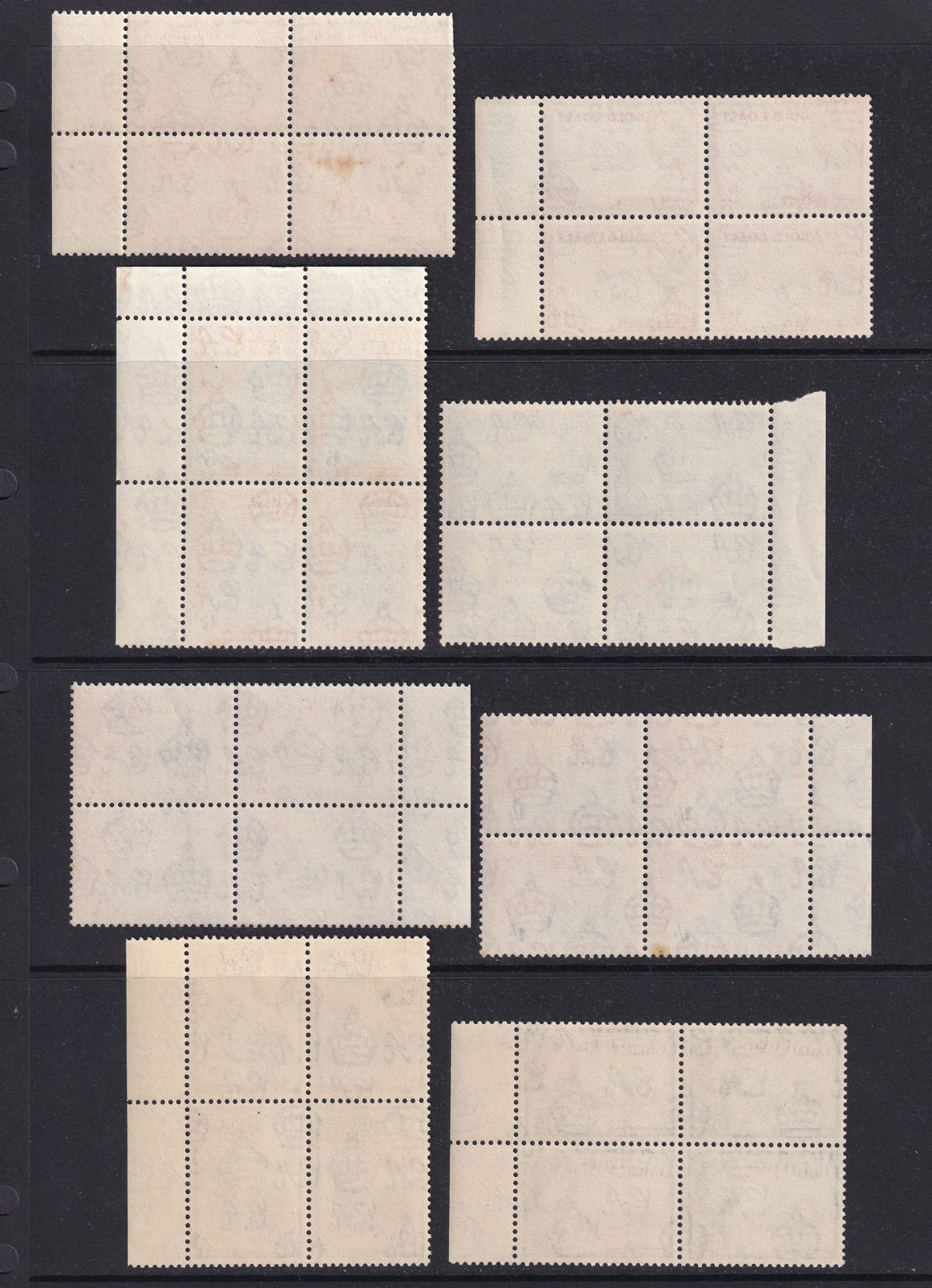 Gold Coast 1952-54 Queen Elizabeth II Block Set Mint SG153-164 cat £340
