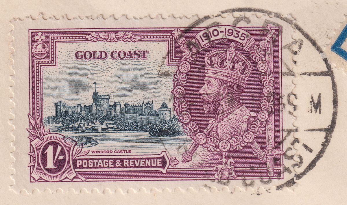 Gold Coast 1936 KGV Silver Jubilee Extra Flagstaff Cover Used inc SG115a c£750