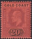 Gold Coast 1902 KEVII 20sh Purple and Black on Red Mint SG48 cat £250