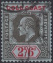 Gold Coast 1911 KEVII 2sh6d Black and Red on Blue Used SG67 cat £130