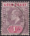 Click for more photos and details Gold Coast 1902 KEVII 1d Dull Purple + Carmine wmk Inverted Used SG39w cat £170