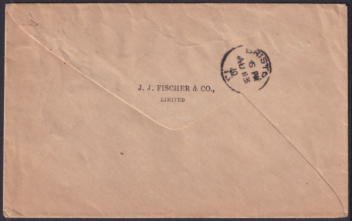 Gold Coast 1910 KEVII 1d Used on Cover Accra Crown Postmark to Bristol, England