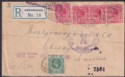Click for more photos and details Gold Coast 1919 KGV 1d x 4 + ½d Used on Registered Cover KOFORIDUA to USA