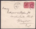 Click for more photos and details Gold Coast 1922 KGV 1d on 1d Postal Stationery Cover WINNEBA Crown Pmk to UK