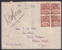 Click for more photos and details Gold Coast 1933 KGV 1d x4 Used on Cover Accra to Geneva, Switzerland