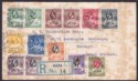 Click for more photos and details Gold Coast 1936 KGV Full Set Used on Registered Cover Accra to Cardiff, Wales